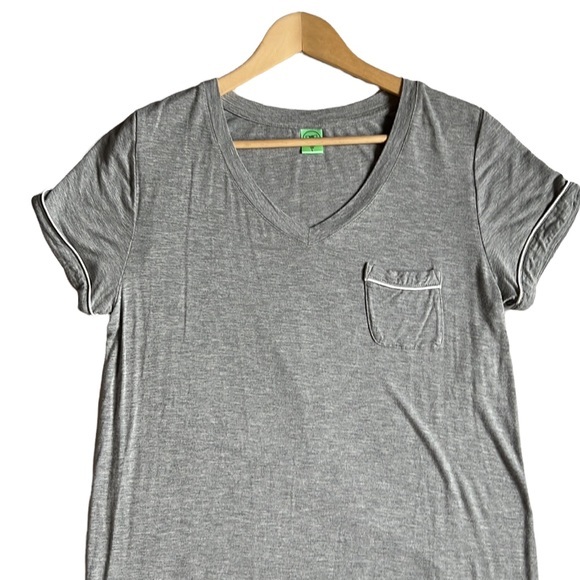 Honeydew Intimates Heathered Gray Short Sleeve Pocket Sleep Shirt Size Large - Picture 2 of 9